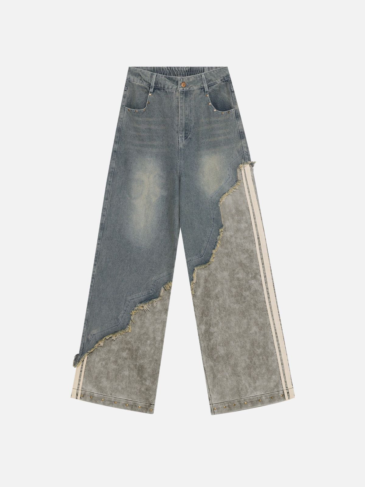 Aelfric Eden Vintage Distressed Leather Patchwork Jeans – Aelfric eden