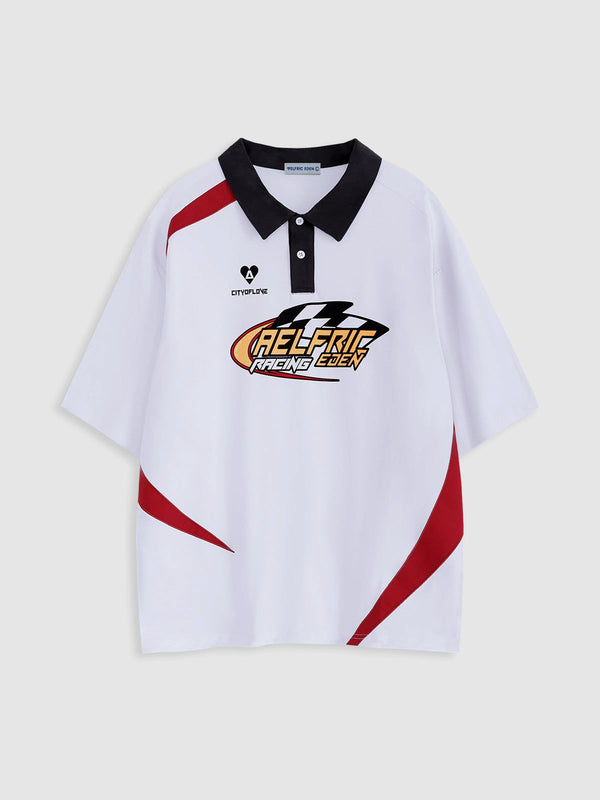 Aelfric Eden Racing Print Polo Tee