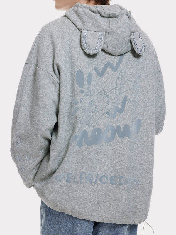 Aelfric Eden Embroidery Rabbit Ears Zip Up Hoodie