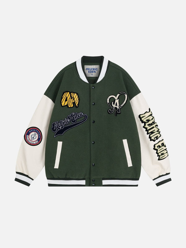 Aelfric Eden Towel Embroidery Badge Varsity Jacket