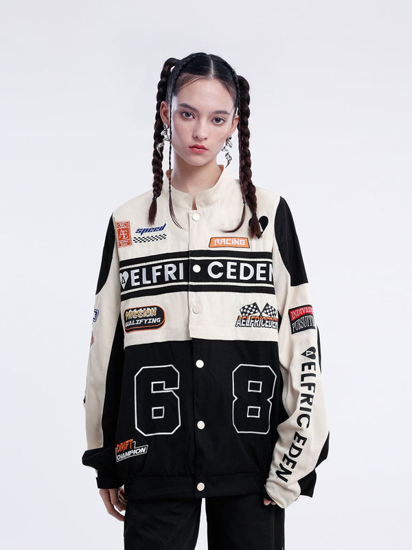 Aelfric Eden Letter-Embroidered Racing Jacket in 2023