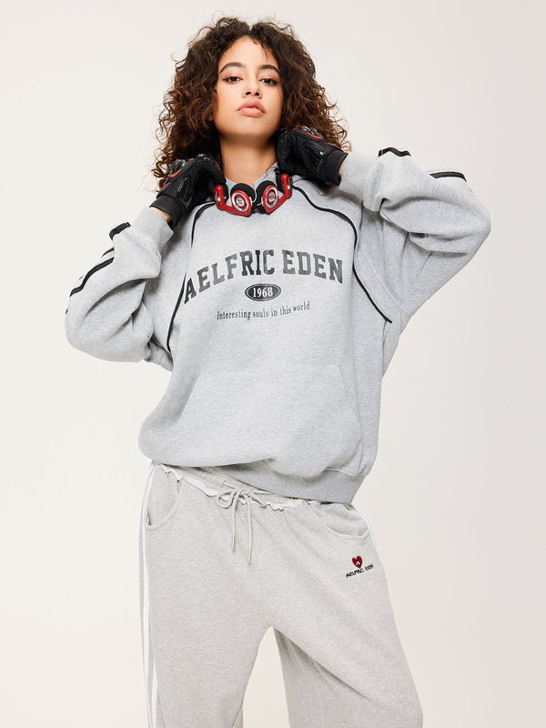 Aelfric Eden Retro Letter Print Hoodie