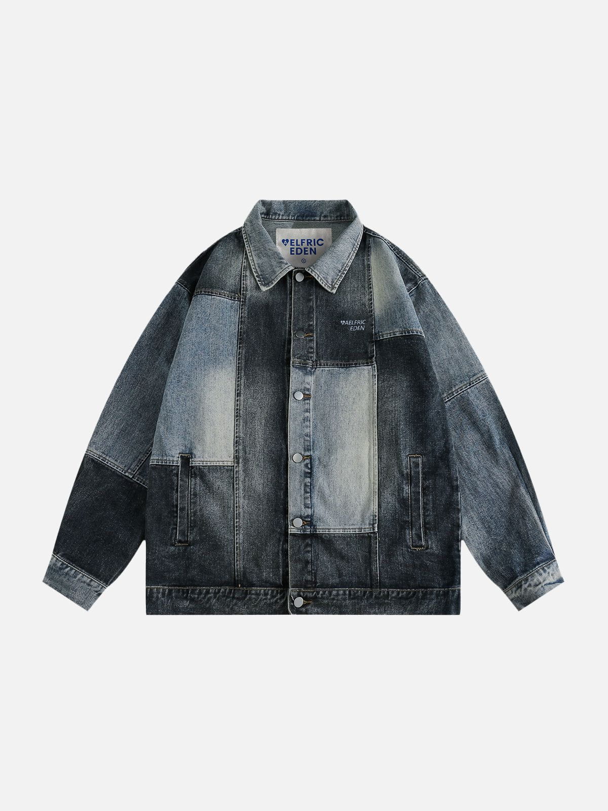 Aelfric Eden Patchwork Washed Denim Jacket