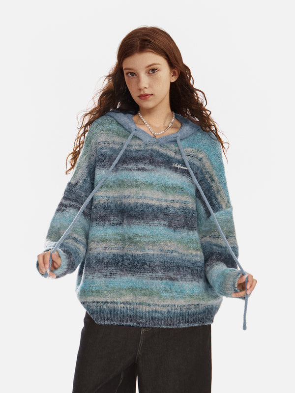 Aelfric Eden Gradient Stripe Knit Hoodie