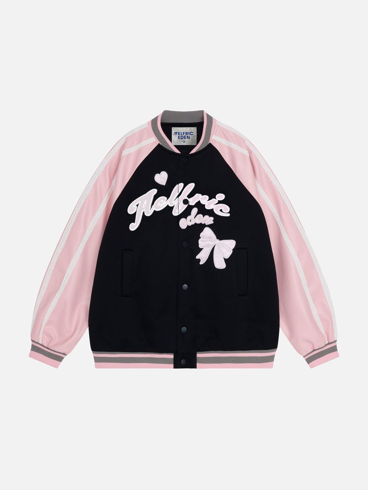 Aelfric Eden Embroidery Bow Varsity Leather Jackets