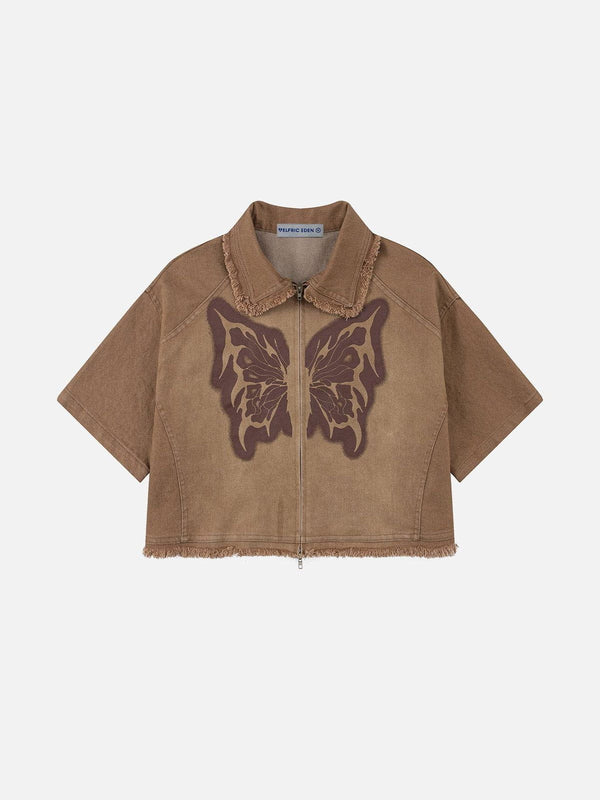 Aelfric Eden Butterfly Washed Denim Shirt