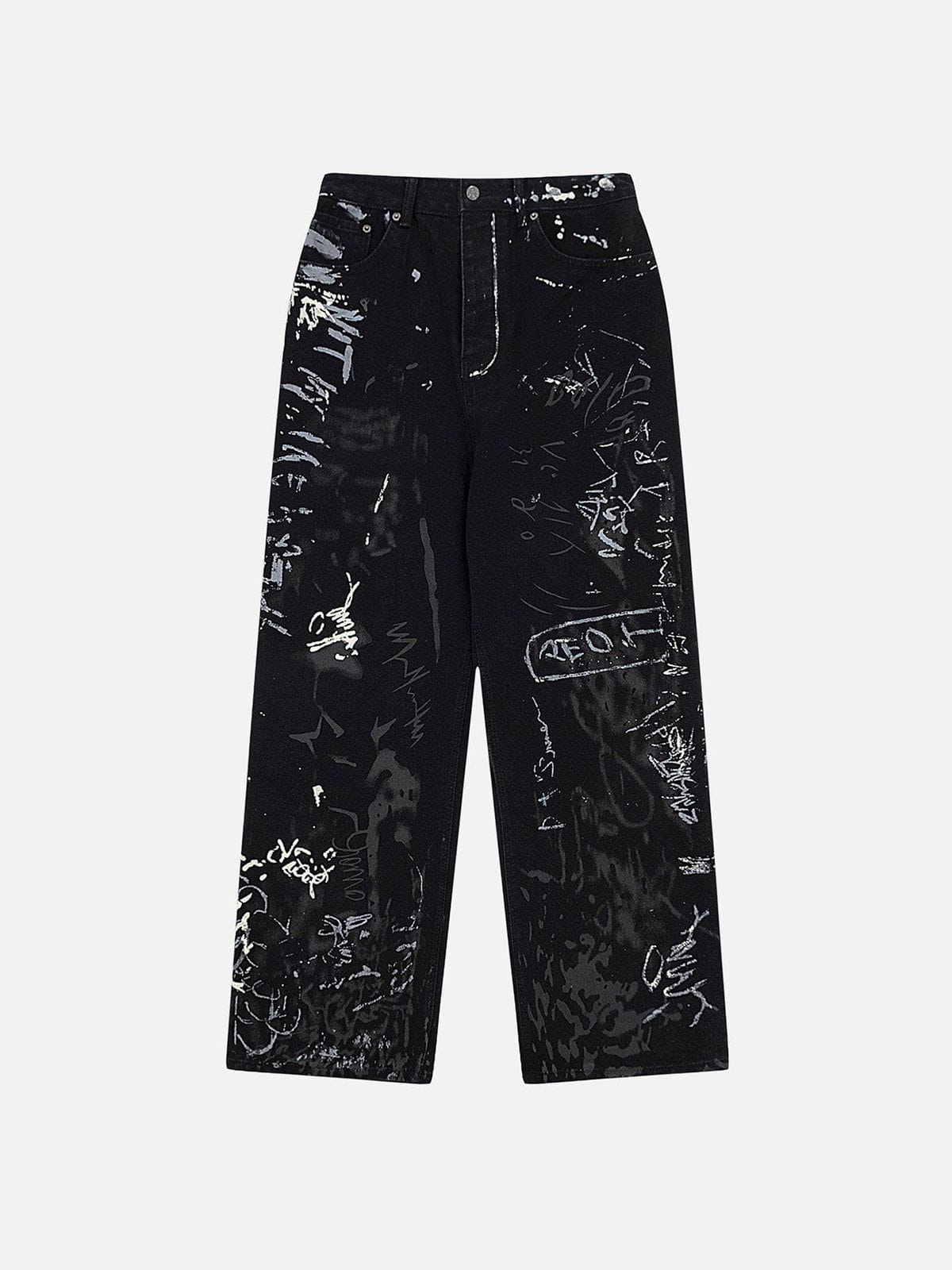 Aelfric Eden Full Print Graffiti Loose Jeans