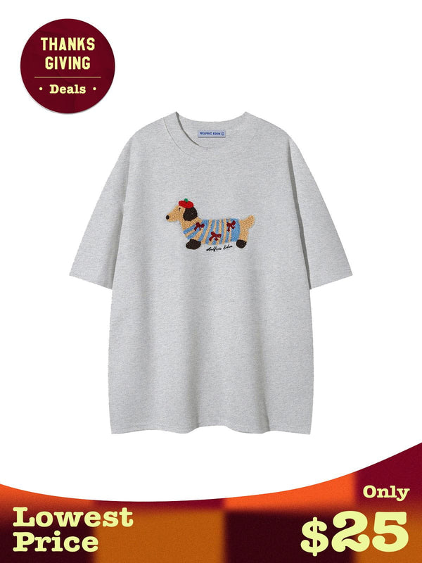 Aelfric Eden Cartoon Dog Embroidery Tee