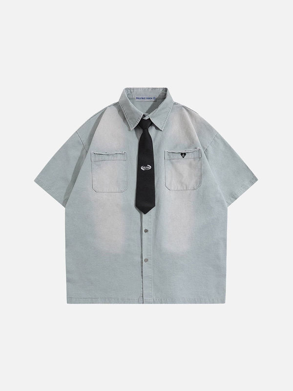 Aelfric Eden Necktie Washed Short Sleeve Shirt