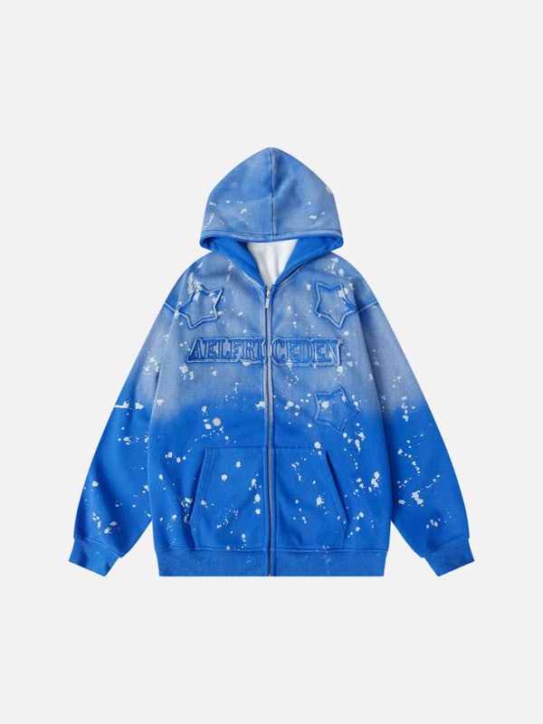 Aelfric Eden Star Patch Gradient ZIP UP Hoodie