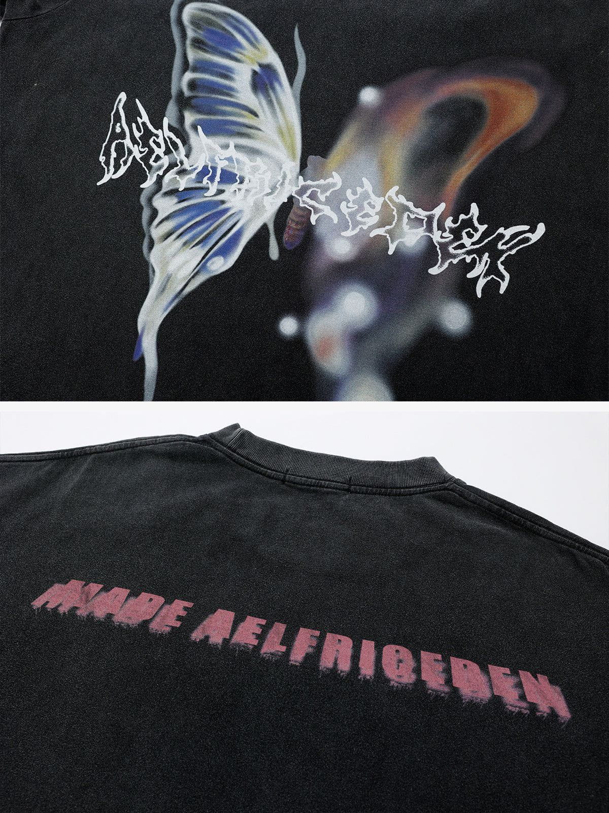 Aelfric Eden Irregular Butterfly Print Washed Tee