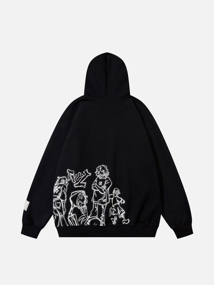 Aelfric Eden Cartoon Line Character Print Hoodie – Aelfric eden