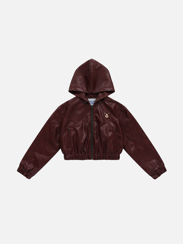 [Pre-Order] Aelfric Eden Cropped Faux Leather Hooded Jacket