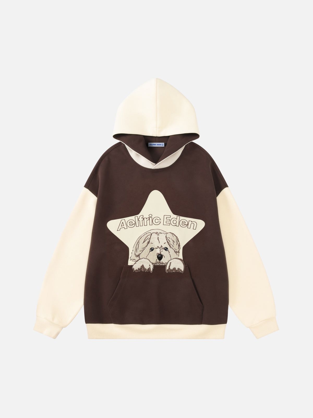 Aelfric Eden Color Blocking Cartoon Dog Hoodie