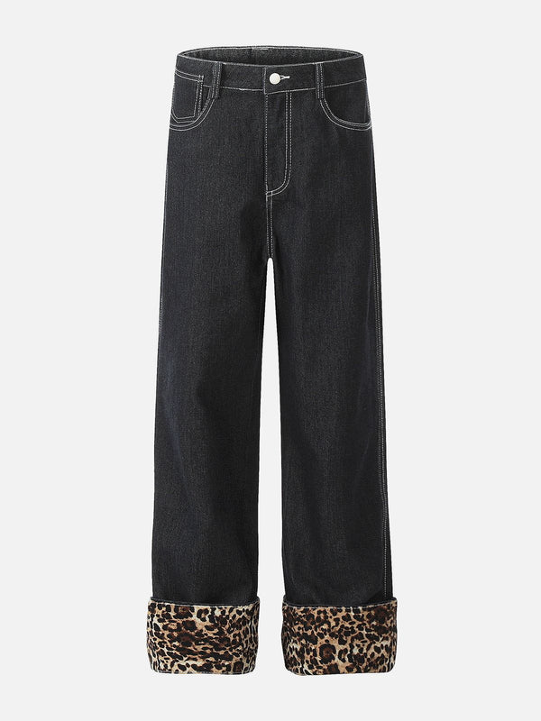 Aelfric Eden Patchwork Leopard Print Jeans