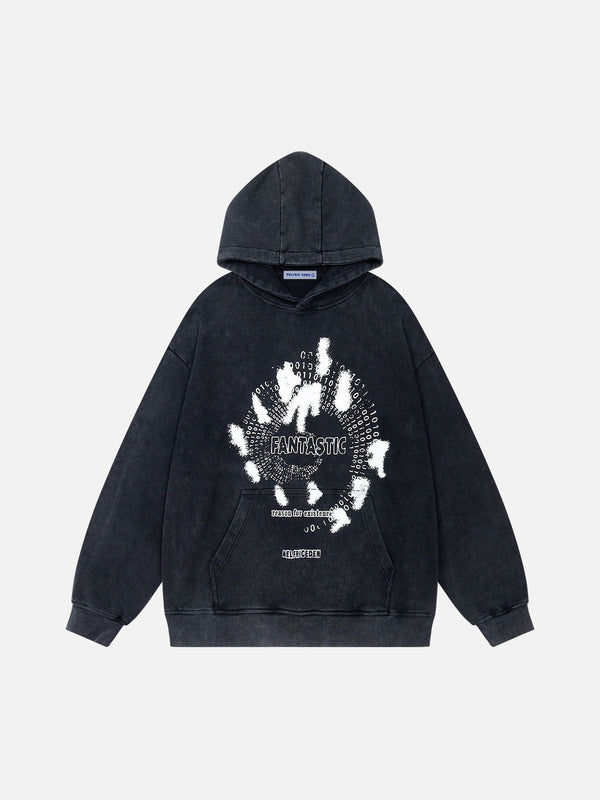 [Pre-Order] Aelfric Eden Abstract Shadow Print Washed Hoodie