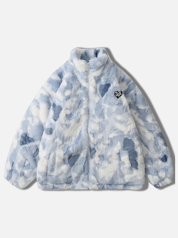 Aelfric Eden Tie-dye Heart Sherpa Coat