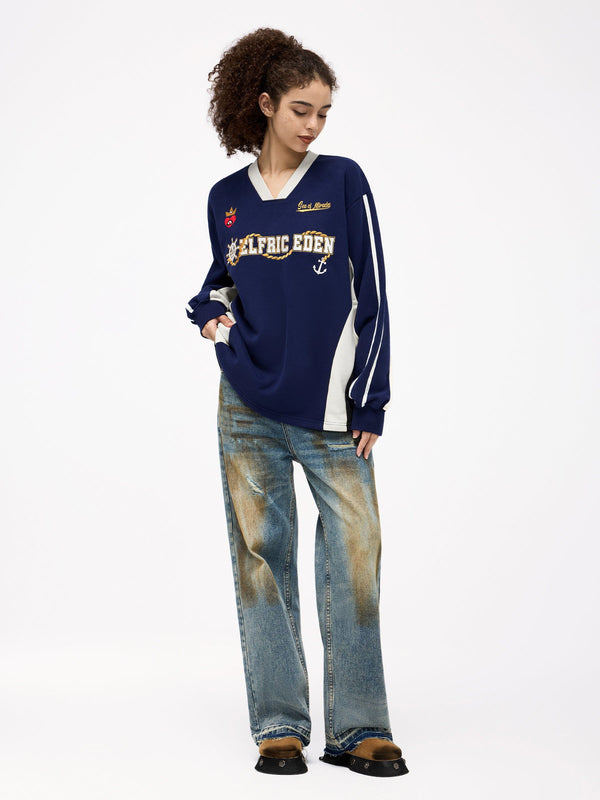 Aelfric Eden Embroidery Heartie V-Neck Sweatshirt