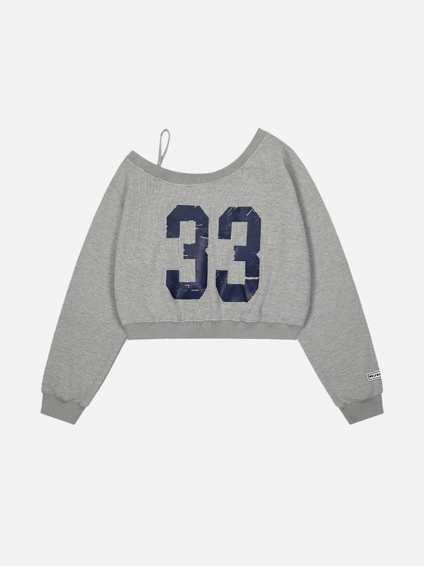 Aelfric Eden Number Print Cropped Sweatshirt