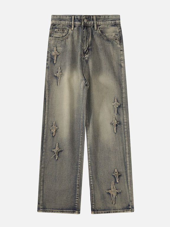 Aelfric Eden Star Embroidered Washed Jeans – Aelfric eden