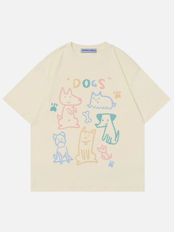 Aelfric Eden Colorful Dog Print Tee