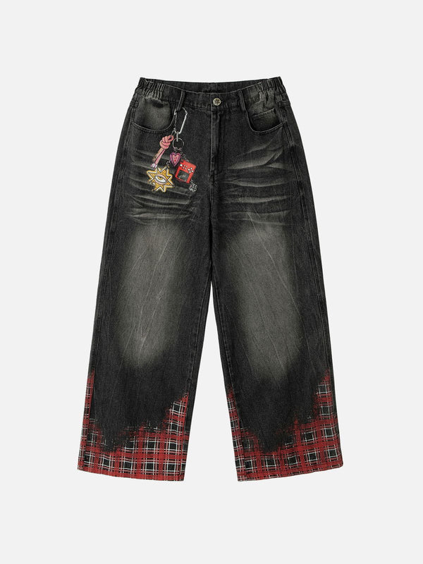 Aelfric Eden Plaid Washed Print Loose Jeans