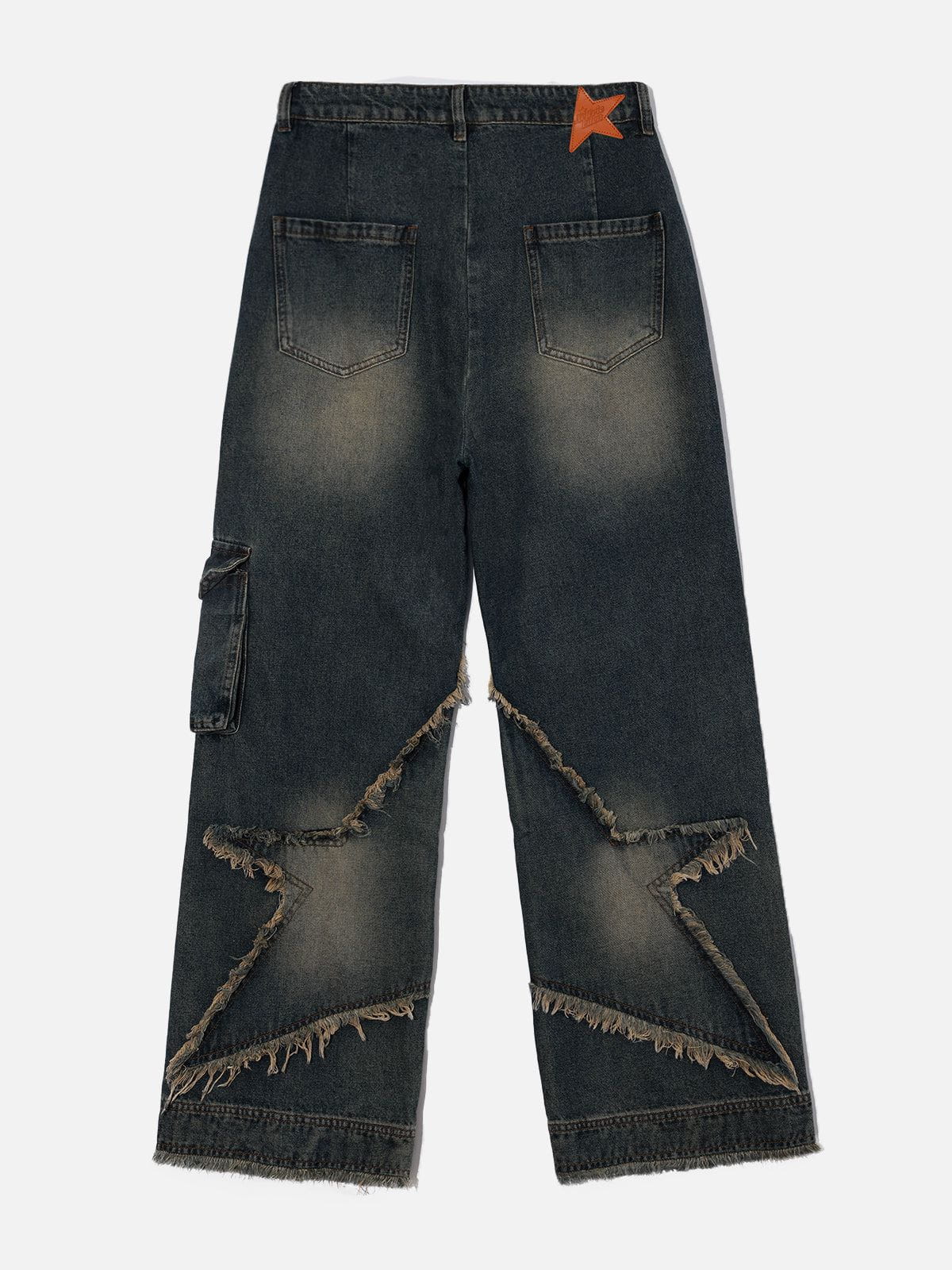 Aelfric Eden Distressed Effect Patchwork Star Denim Jeans – Aelfric