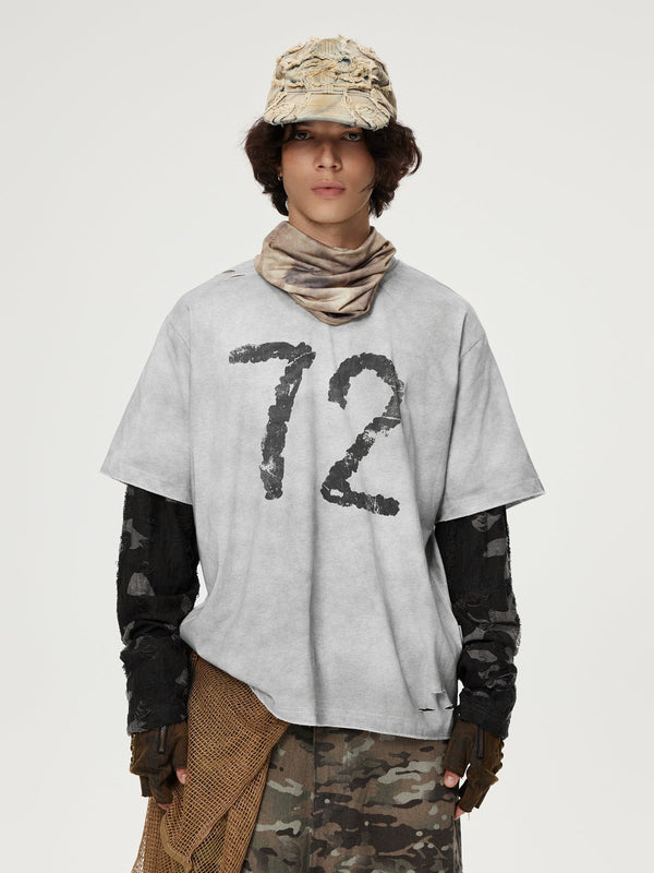 Aelfric Eden Camouflage Distressed Long Sleeve Tee