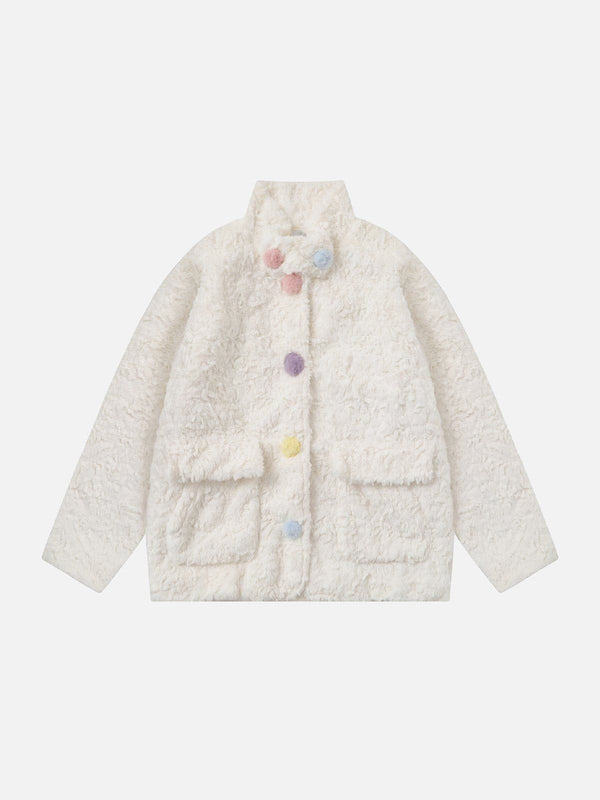 Aelfric Eden Colorful Button Sherpa Coat