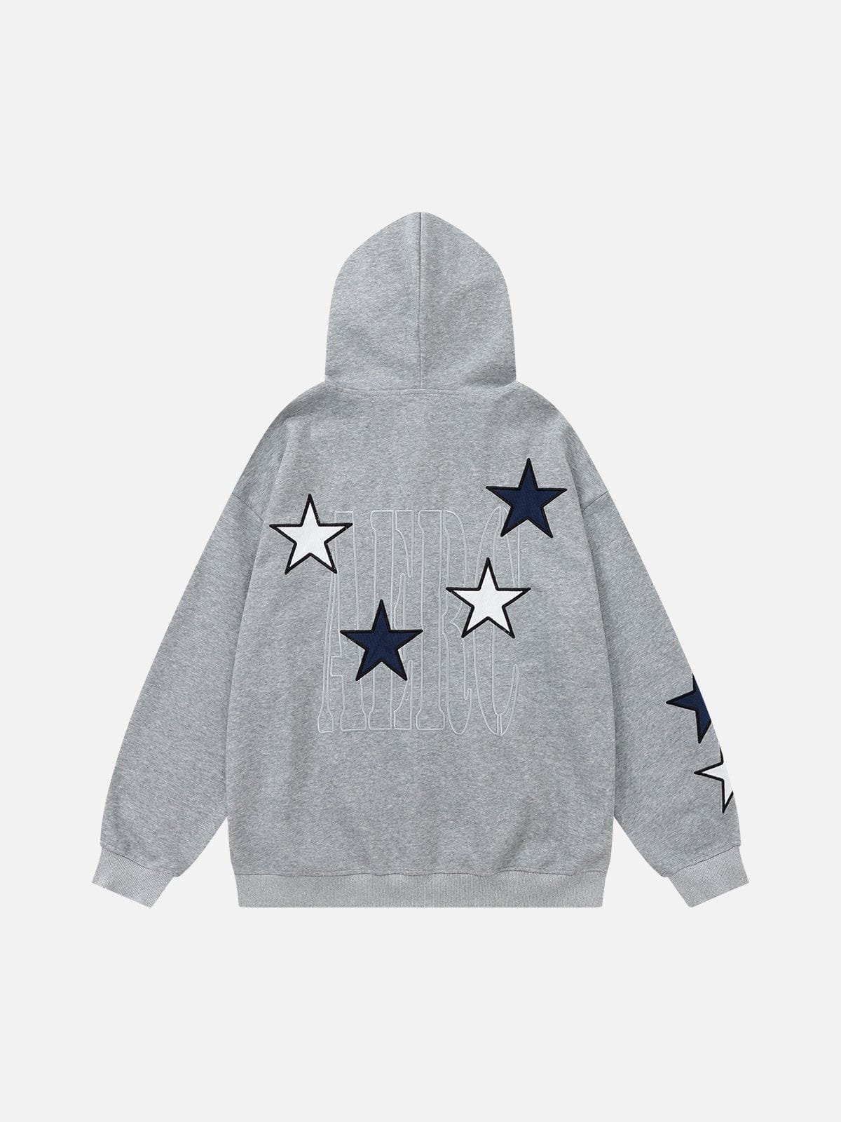 Aelfric Eden Color Blocking Star Zip Up Hoodie