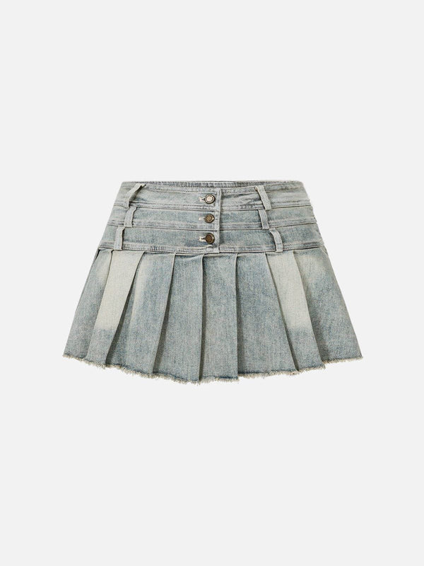 Aelfric Eden Three Layers Waist Washed Denim Skirt