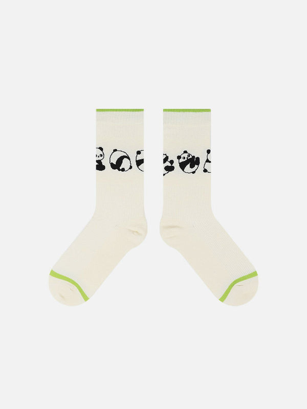 Cartoon Panda Mid-Calf Socks