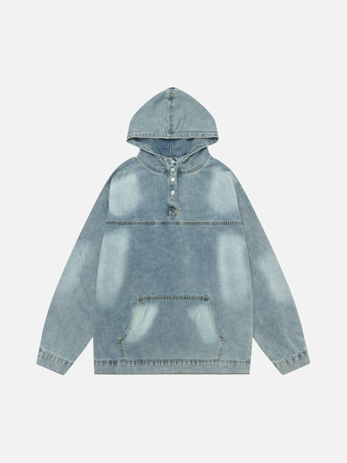 Aelfric Eden Washed Button Denim Hoodie