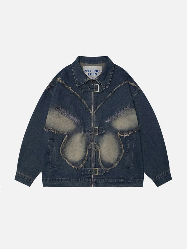 [Pre-Order] Aelfric Eden Fringe Butterfly Washed Denim Jacket