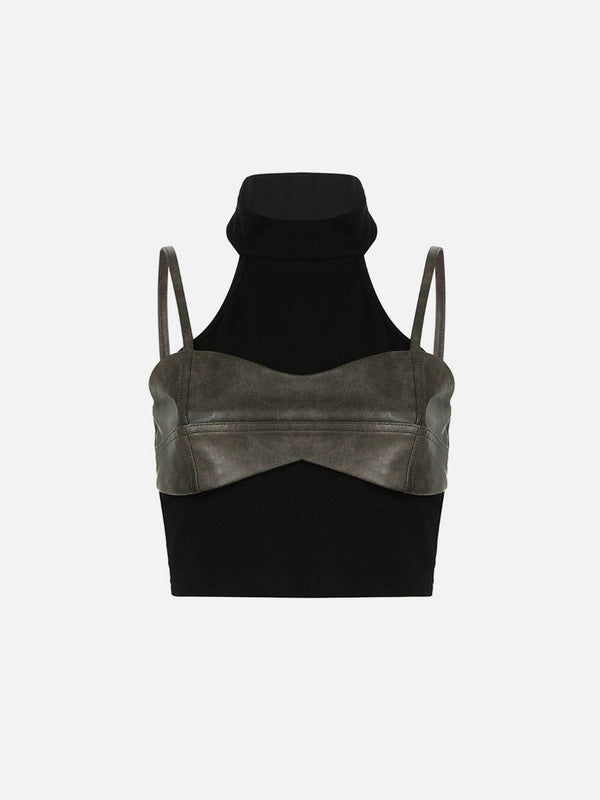 Aelfric Eden Faux Leather Patchwork Tank Top