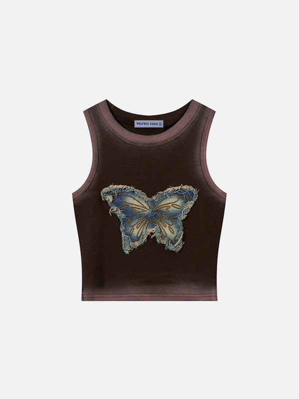 Aelfric Eden Fringe Denim Butterfly Tank Top