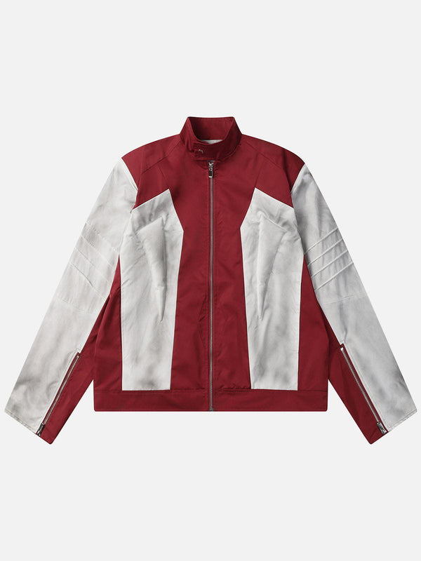 Aelfric Eden Dirt Color Patchwork Racing Jacket