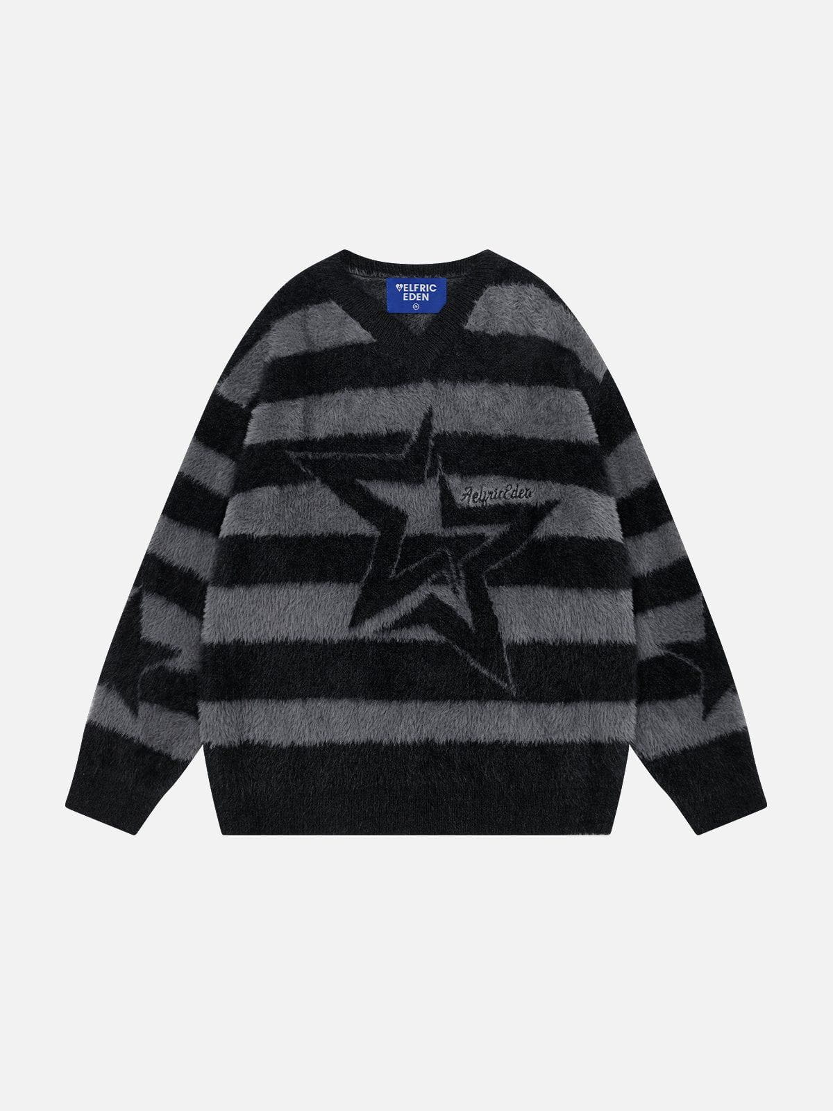 Aelfric Eden Stripe Star V-Neck Sweater