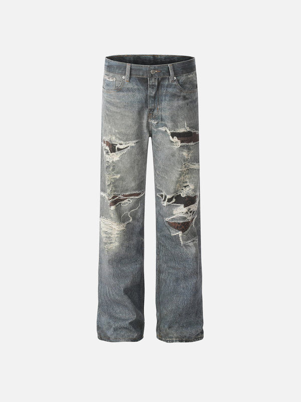 Aelfric Eden Fringe Distressed Print Jeans