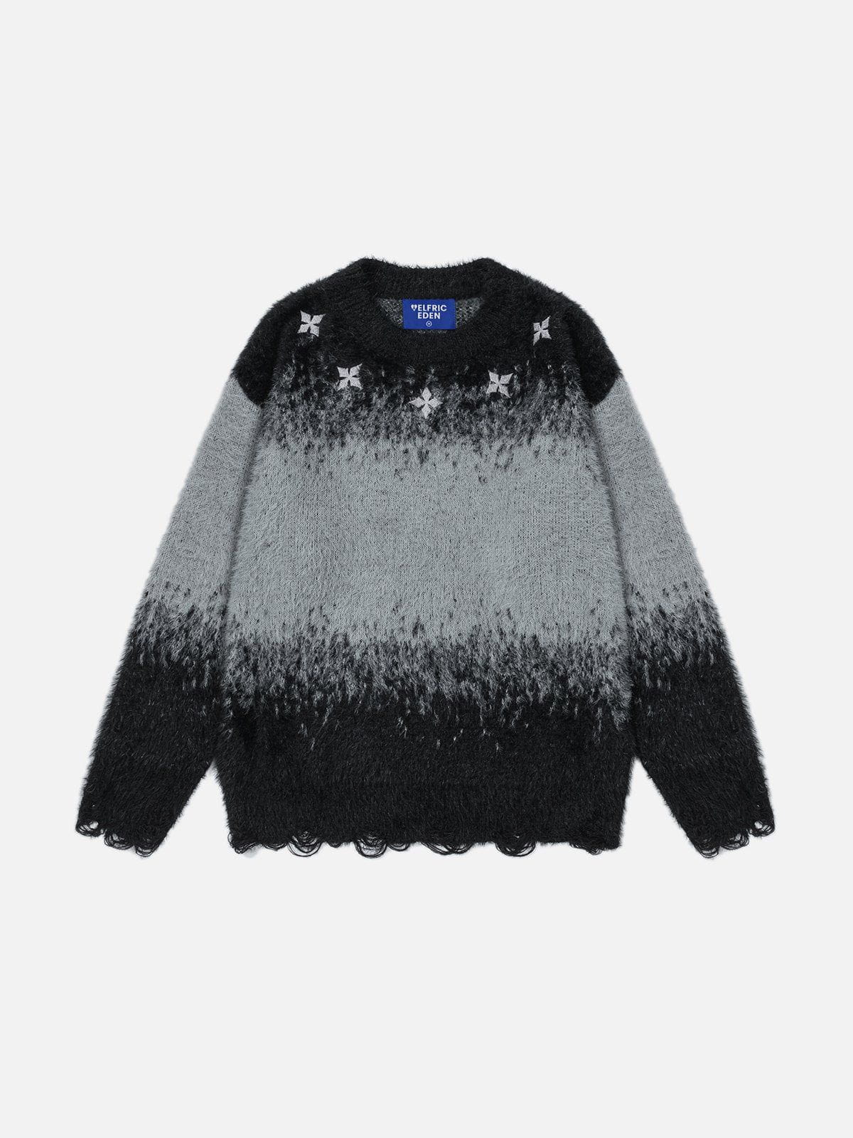 Aelfric Eden Vintage Gradient Distressed Sweater