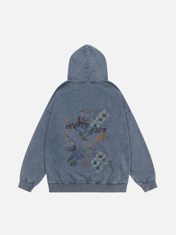 [Pre-Order]Aelfric Eden Flower Print Washed Hoodie