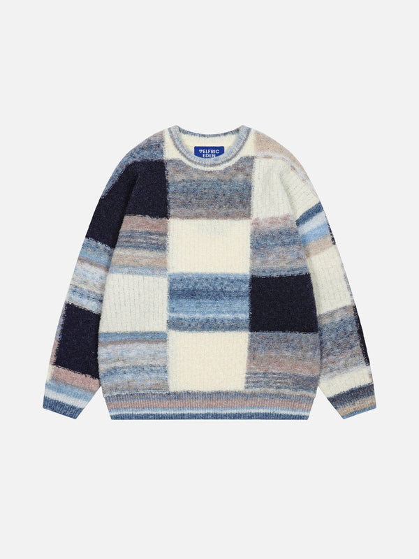 Aelfric Eden Color Blocking Plaid Sweater