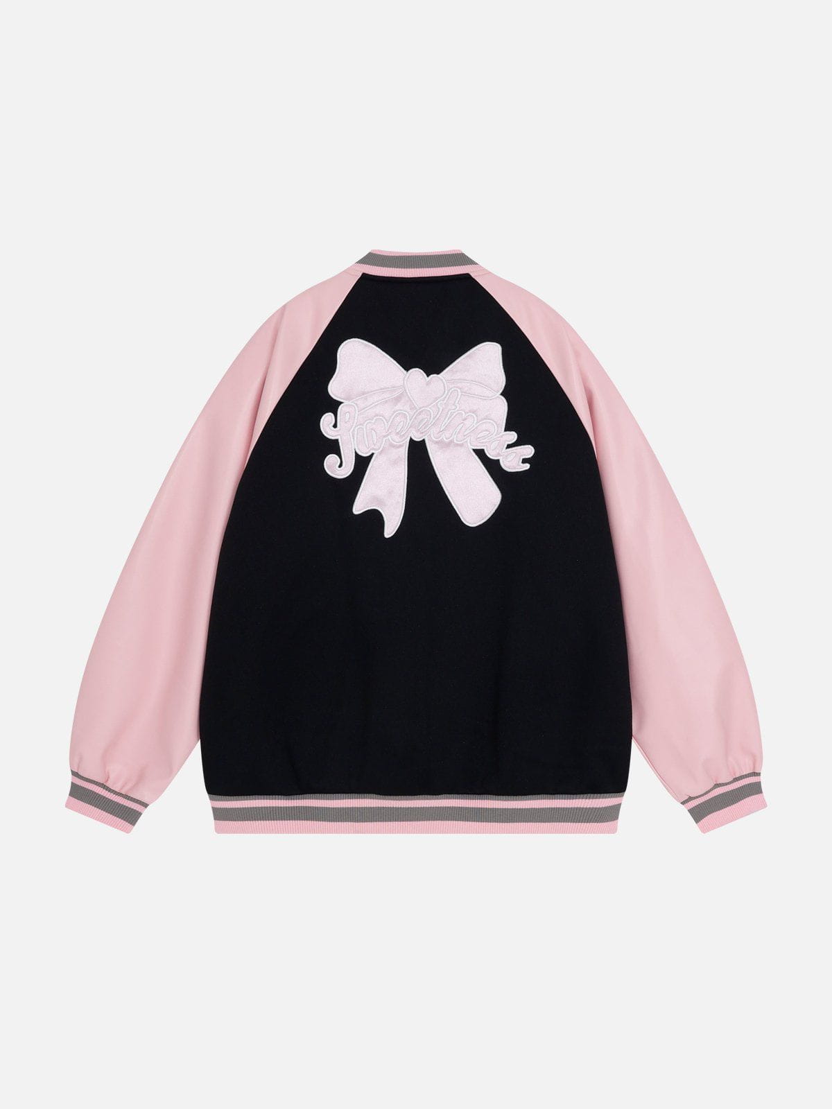 Aelfric Eden Embroidery Bow Varsity Leather Jackets