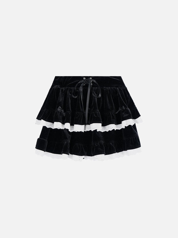 Aelfric Eden Lace Bow Patchwork Skirt