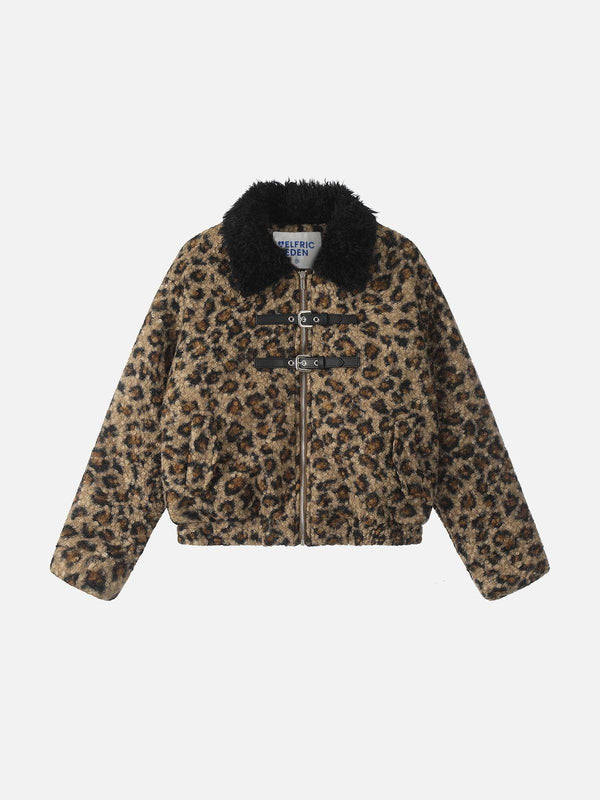 Aelfric Eden Leopard Print Cropped Coat