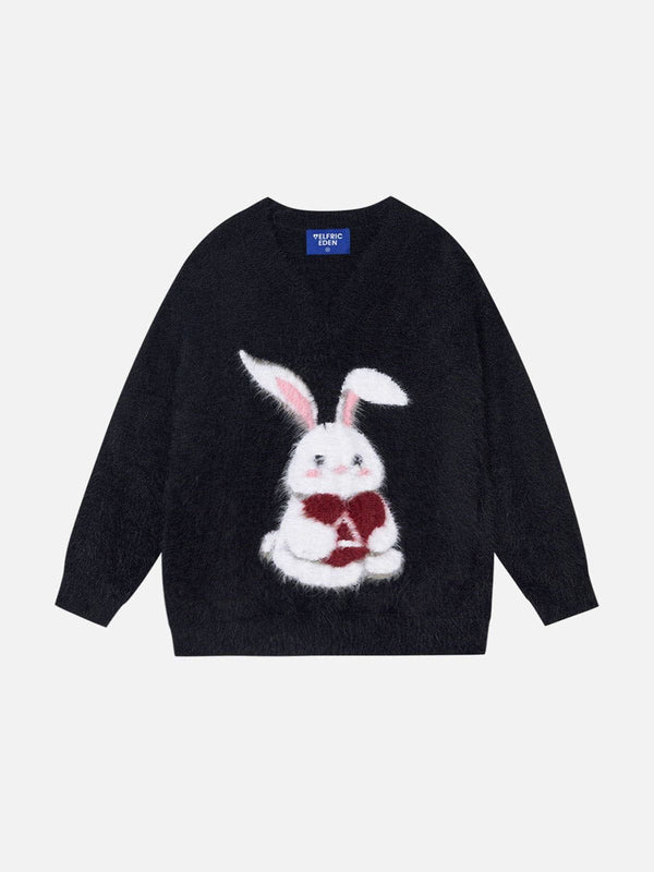 Aelfric Eden Rabbit Jacquard V-Neck Sweater