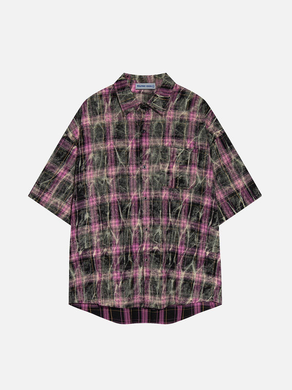 Aelfric Eden Plaid Texture Short Sleeve Shirt