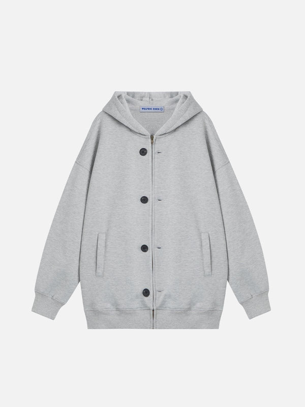 Aelfric Eden Basic Button Zip Up Hoodie