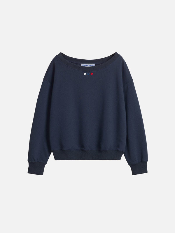 Aelfric Eden Heart Button Cropped Sweatshirt