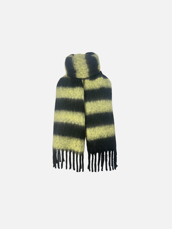 Stripe Tassel Wool Scarf